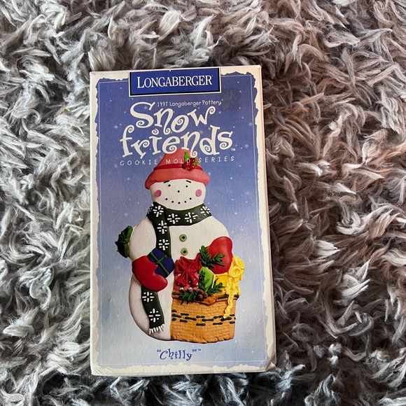 1997 Longaberger Pottery Snow Friends Cookie Mold Series “Chilly” With Box - Picture 5 of 7
